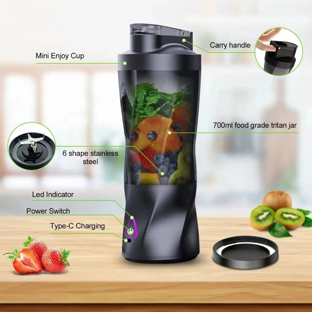 EasyFresh Portable Wireless Blender 700ml
